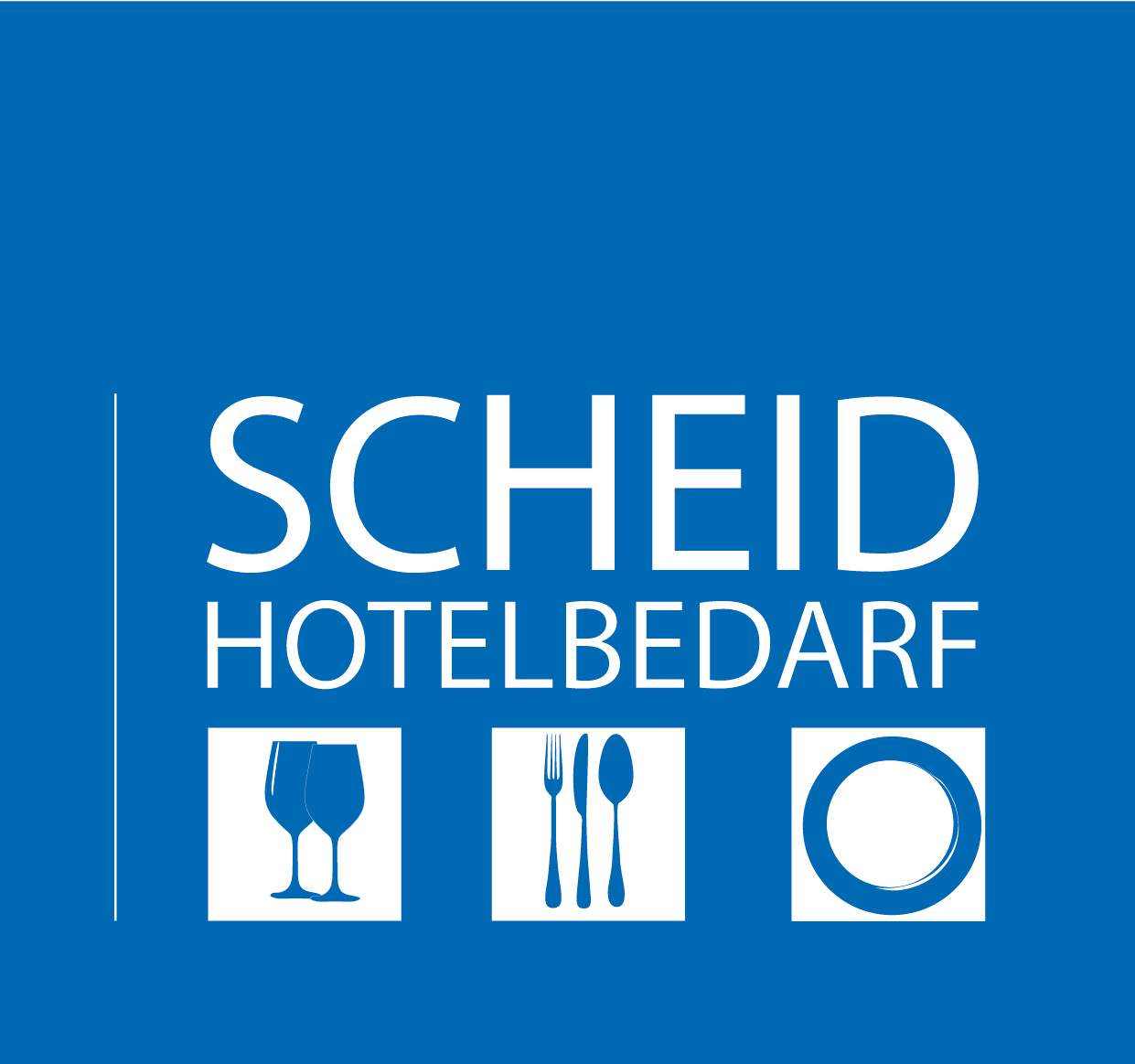 Scheid Hotelbedarf Logo negativ blau